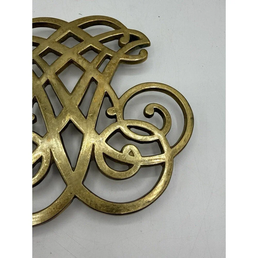 Virginia Metalcrafters Brass Thomas Jefferson Cipher Monticello Trivet CW 10-15
